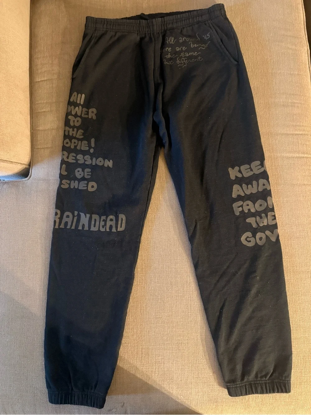 Brain Dead Black Graphic Jogger Sweatpants - Picture 2 of 4